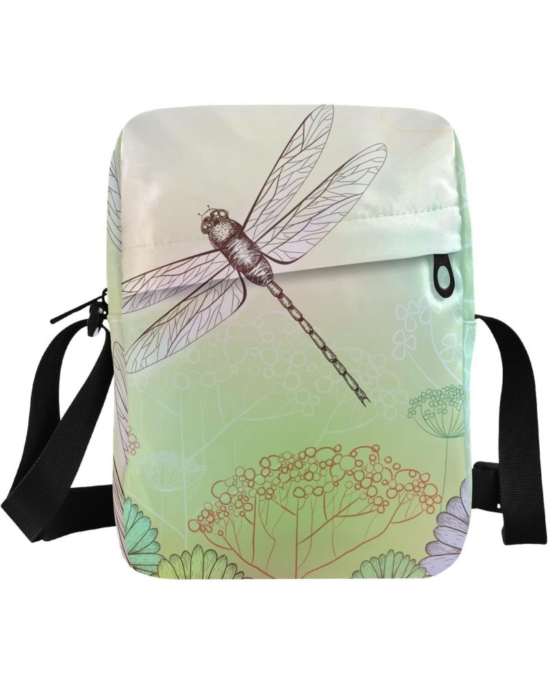 Crossbody Phone Bag Teal Dragonfly(ri1) Small Messenger Shoulder Bag Cash Handbag Wallet Purse(237ri0a) $9.24 Crossbody Bags