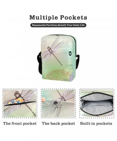 Crossbody Phone Bag Teal Dragonfly(ri1) Small Messenger Shoulder Bag Cash Handbag Wallet Purse(237ri0a) $9.24 Crossbody Bags