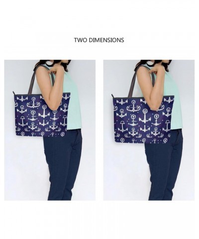 Women Tote Bags Blue Anchor Top Handle Satchel Handbags Shoulder Bag for Shopping 20849269 $12.59 Totes