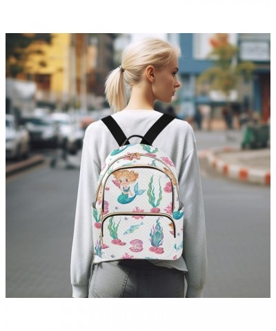 Mini Backpack Purse for Women Lightweight Girls Small Size Mermaid Seaweed Corals School Teens College Traveling Medium $13.5...