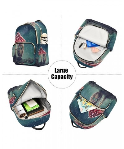 Cartoon Forest Mushrooms Women Backpack Purse Ladies Fashion Shoulder Bag Daypack Travel Bag 10L Multicolor14 Small $17.84 Ba...