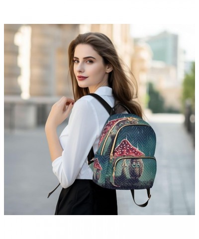 Cartoon Forest Mushrooms Women Backpack Purse Ladies Fashion Shoulder Bag Daypack Travel Bag 10L Multicolor14 Small $17.84 Ba...