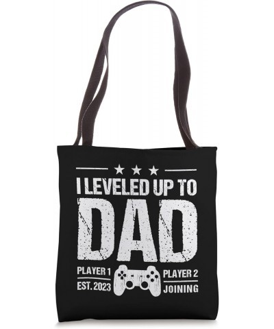 I Leveled Up To Dad Est 2023 - Funny New Dad Gamer Vintage Tote Bag $14.00 Totes