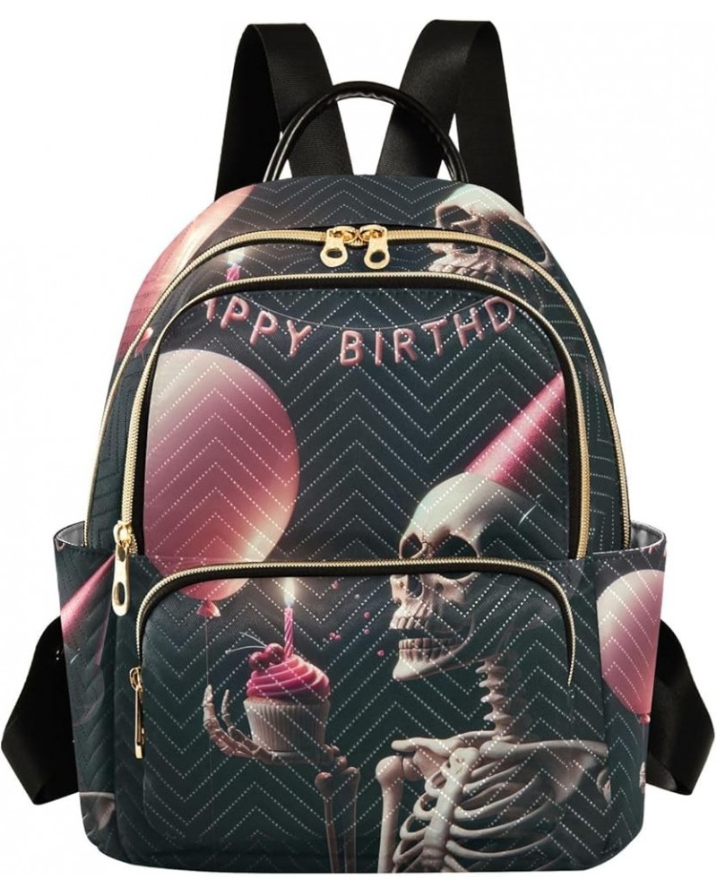 Dancer and Conch Quilted Backpacks Woman Backpack Purse Travel Backpack Skeleton Pink Balloon Birthday Medium $23.00 Backpacks