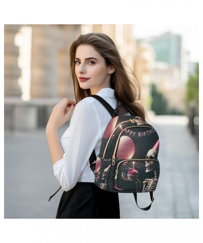 Dancer and Conch Quilted Backpacks Woman Backpack Purse Travel Backpack Skeleton Pink Balloon Birthday Medium $23.00 Backpacks