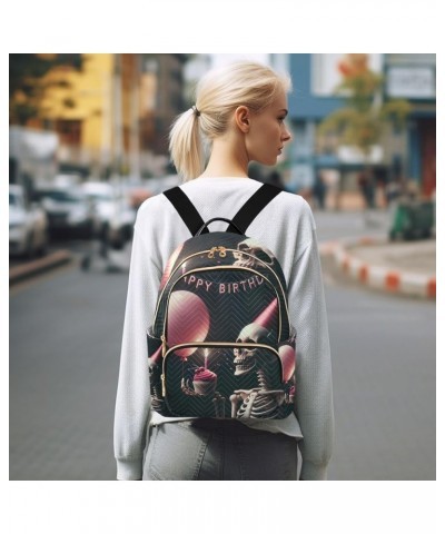 Dancer and Conch Quilted Backpacks Woman Backpack Purse Travel Backpack Skeleton Pink Balloon Birthday Medium $23.00 Backpacks