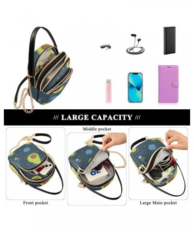 Avocado Space Crossbody Bags for Women Crossbody Tote Bag Fashion Tote with Chain Strap for Women Travel $13.25 Totes