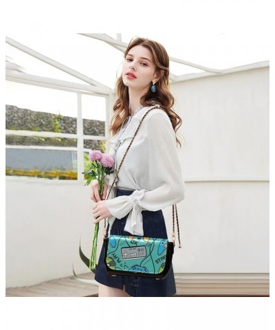 Crossbody Bags for Women Trendy Women's Black Shoulder Bag Small PU Leather Flap Cross Body Bag Handbags Pattern6 $16.80 Cros...