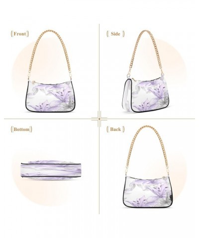 Lilies Flowers Shoulder Bag for Women Shoulder Handbags with Zipper Closure Mini Shoulder Purse Crossbody Bags for Women $16....