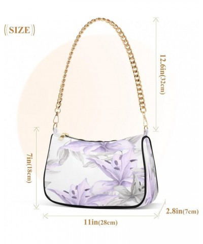 Lilies Flowers Shoulder Bag for Women Shoulder Handbags with Zipper Closure Mini Shoulder Purse Crossbody Bags for Women $16....