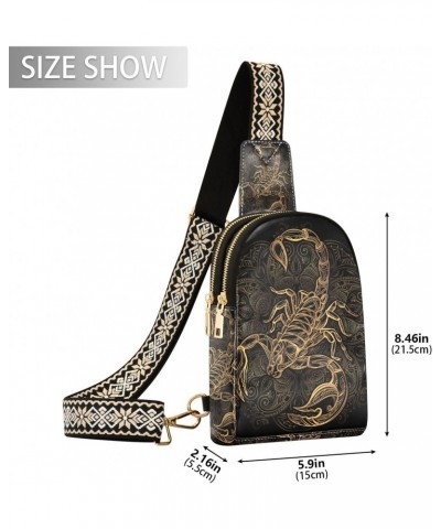 Small Sling Bag Scorpion Tattoo Crossbody Bag PU Leather Sling Purse for Women $14.57 Crossbody Bags