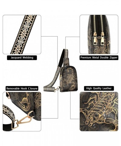 Small Sling Bag Scorpion Tattoo Crossbody Bag PU Leather Sling Purse for Women $14.57 Crossbody Bags