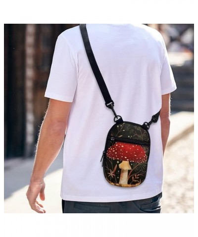 Crossbody Bag Women Men Kids Teens Cross Body Bag Messenger Bags Shoulder Bag Mushroom Red $10.44 Crossbody Bags