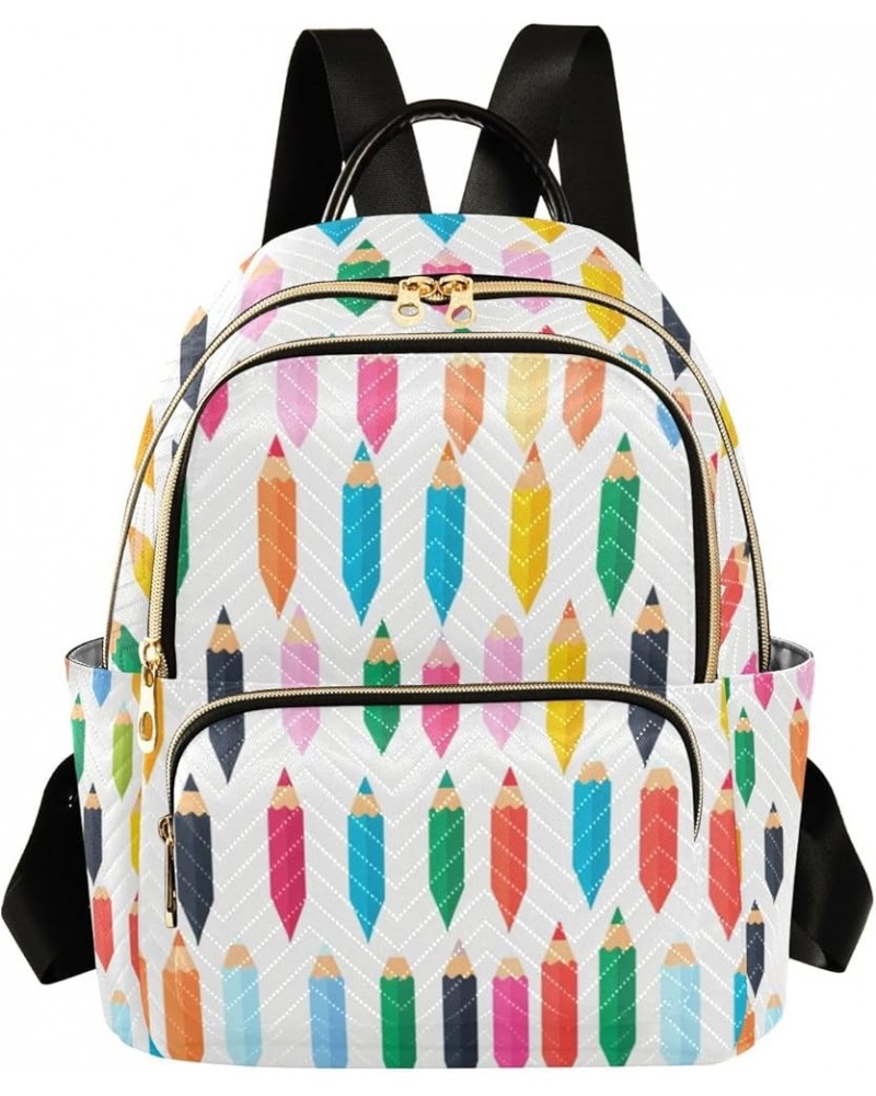 Small Backpack Purse for Women, Rainbow Pencils Travel Bag Casual Daypack Shoulder Bag Small $15.48 Backpacks