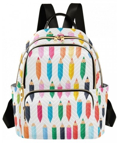 Small Backpack Purse for Women, Rainbow Pencils Travel Bag Casual Daypack Shoulder Bag Small $15.48 Backpacks