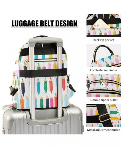 Small Backpack Purse for Women, Rainbow Pencils Travel Bag Casual Daypack Shoulder Bag Small $15.48 Backpacks