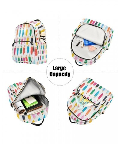 Small Backpack Purse for Women, Rainbow Pencils Travel Bag Casual Daypack Shoulder Bag Small $15.48 Backpacks