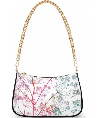 Flowers Shoulder Bag for Women Crescent Bag Handbag with Zipper Closure for Travel Gift Chain Bag $15.89 Shoulder Bags