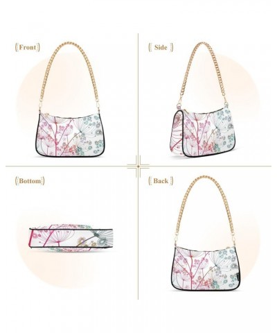 Flowers Shoulder Bag for Women Crescent Bag Handbag with Zipper Closure for Travel Gift Chain Bag $15.89 Shoulder Bags