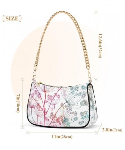 Flowers Shoulder Bag for Women Crescent Bag Handbag with Zipper Closure for Travel Gift Chain Bag $15.89 Shoulder Bags