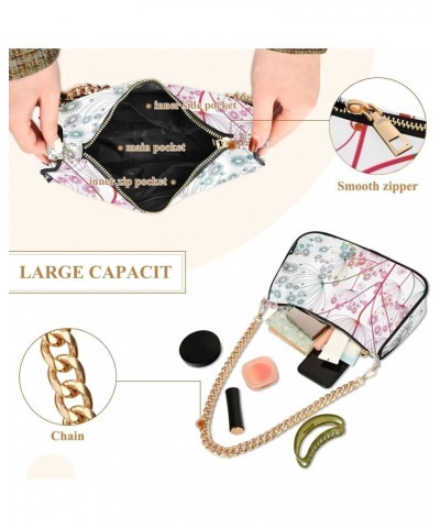 Flowers Shoulder Bag for Women Crescent Bag Handbag with Zipper Closure for Travel Gift Chain Bag $15.89 Shoulder Bags