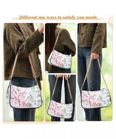 Flowers Shoulder Bag for Women Crescent Bag Handbag with Zipper Closure for Travel Gift Chain Bag $15.89 Shoulder Bags