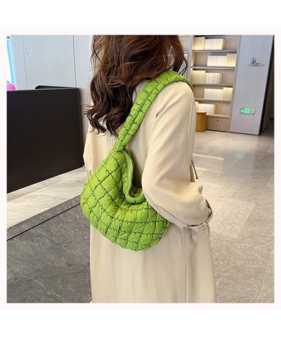 Quilted Puffer Tote Bags for Women Lightweight Quilted Padding Shoulder Bag Satchel Handbag Zip Puffer Bag Green S-rosered $1...