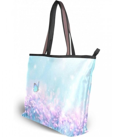 Womens Tote Bag, Floral Spring Butterflies Ladies Zip Shoulder Handbags $11.76 Shoulder Bags