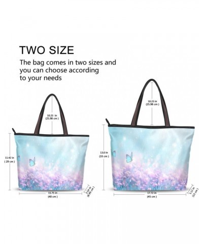 Womens Tote Bag, Floral Spring Butterflies Ladies Zip Shoulder Handbags $11.76 Shoulder Bags