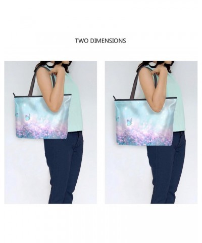 Womens Tote Bag, Floral Spring Butterflies Ladies Zip Shoulder Handbags $11.76 Shoulder Bags