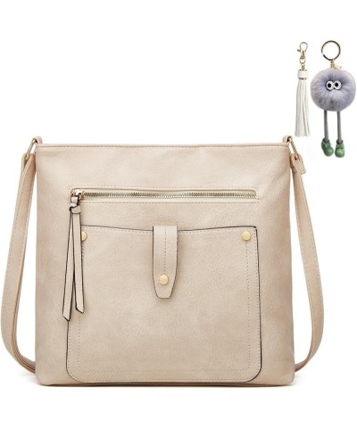 Crossbody Bags for Women Multi Pockets Cross Body Bag Shoulder Handbag Adjustable Strap Cell Phone Purse with Tassel White $1...