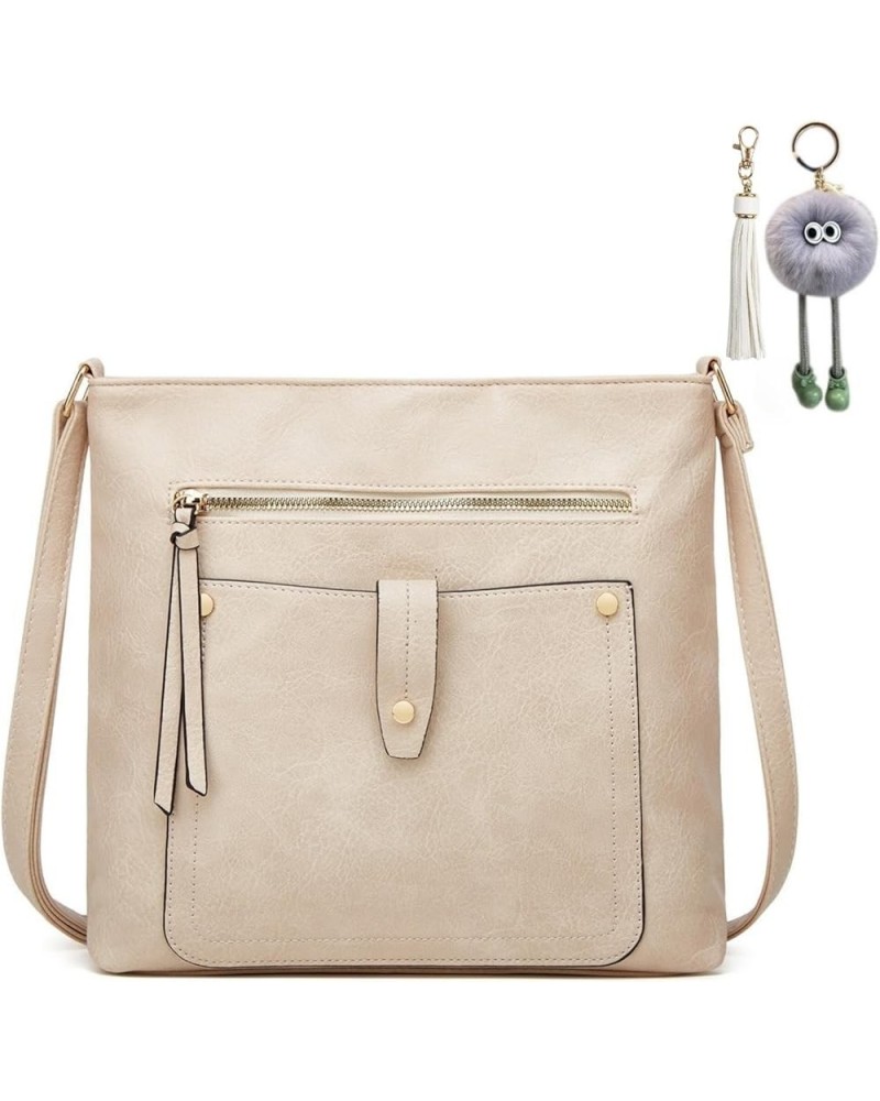 Crossbody Bags for Women Multi Pockets Cross Body Bag Shoulder Handbag Adjustable Strap Cell Phone Purse with Tassel White $1...