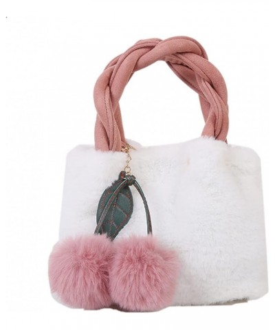 Chain Plush Soft Handbag Shoulder Bag (Color : White, Size : 29 * 24 * 6cm) 29*24*6cm White $48.11 Shoulder Bags