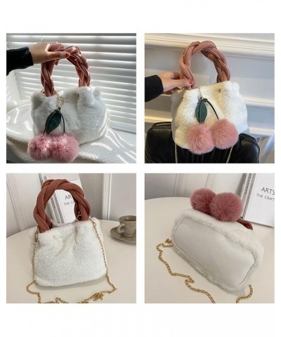 Chain Plush Soft Handbag Shoulder Bag (Color : White, Size : 29 * 24 * 6cm) 29*24*6cm White $48.11 Shoulder Bags