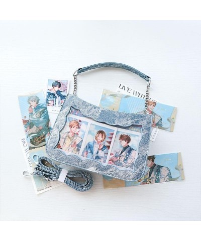 Women's Cute Ita Bag Transparent Cartoon Y2K Vintage Handbag Colorful Ruffled Mini Denim Messenger Bag Sky Blue $18.28 Crossb...