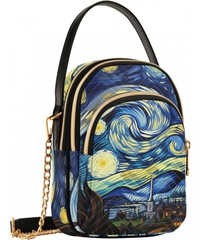 Van Gogh Starry Night Small Crossbody Purses for Women Crossbody Bags Fanny Packs Handbags Wallet Cell Phone Shoulder Purse f...