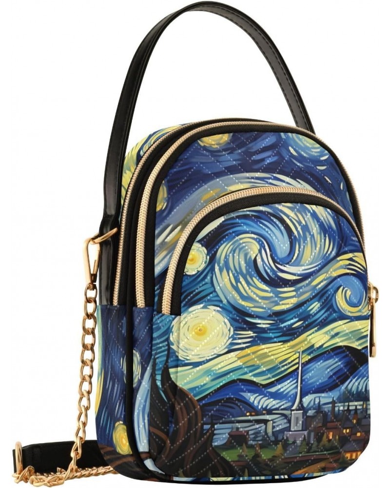 Van Gogh Starry Night Small Crossbody Purses for Women Crossbody Bags Fanny Packs Handbags Wallet Cell Phone Shoulder Purse f...