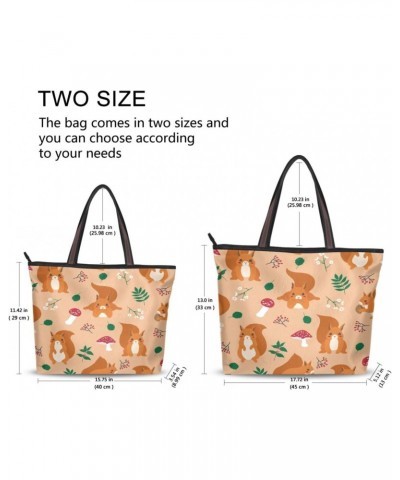 Cute Red Squirrel Seamless Women Tote Bag Handbag Large Capacity Shoulder Bags $11.39 Shoulder Bags