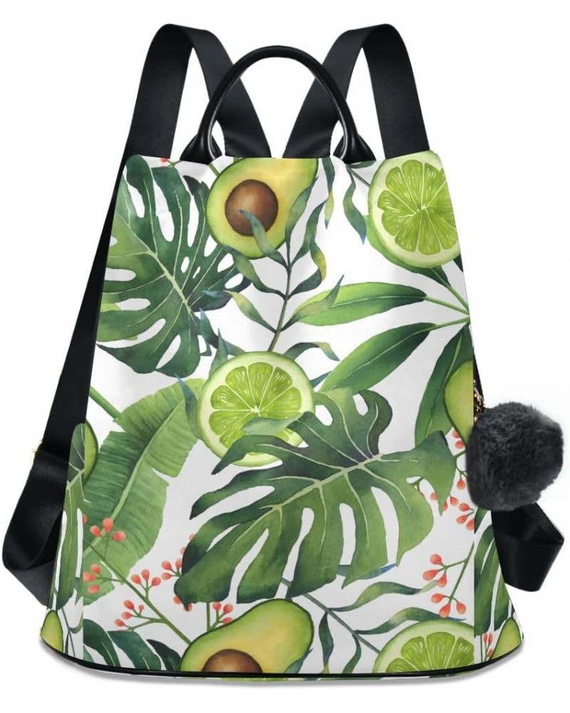 Backpack Purse for Women Fashion Travel Anti-theft Green Tropical Avocado Daypack Casual Shoulder Bag Medium Size $21.37 Back...