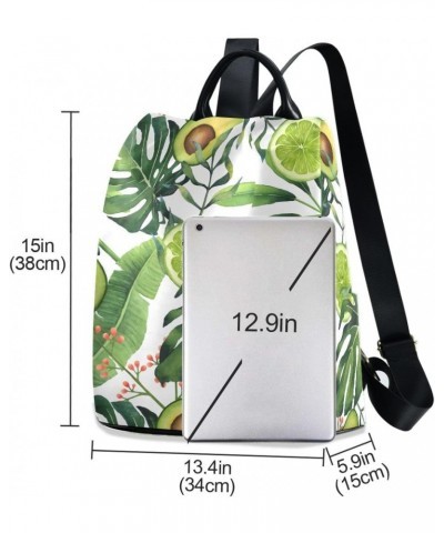 Backpack Purse for Women Fashion Travel Anti-theft Green Tropical Avocado Daypack Casual Shoulder Bag Medium Size $21.37 Back...