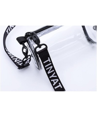 Women Transparent Shoulder Crossbody Bag Designer Fashion Handbag Purse Shoulder Strap Zipper S1-white $10.25 Shoulder Bags