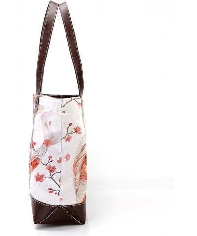 Tote Bag for Women, Large Tote Bag, Tote Bag with Zipper, Koi Carps Retro Style, Tote Bags Women Design 11845 $25.91 Totes