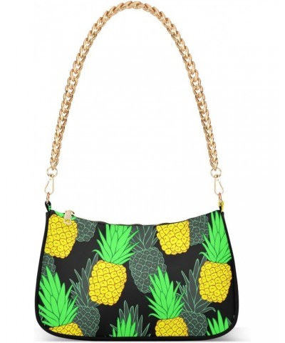 Pineapple Shoulder Bag for Women Small Purse Clutch Purse Handbag Small Satchel Bag with Chain Strap for Mum Women $15.59 Sat...