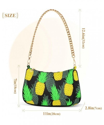 Pineapple Shoulder Bag for Women Small Purse Clutch Purse Handbag Small Satchel Bag with Chain Strap for Mum Women $15.59 Sat...