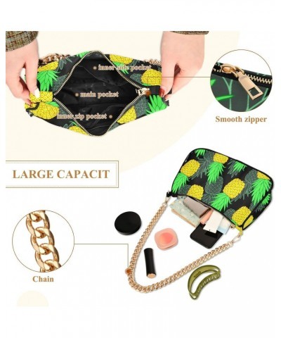 Pineapple Shoulder Bag for Women Small Purse Clutch Purse Handbag Small Satchel Bag with Chain Strap for Mum Women $15.59 Sat...