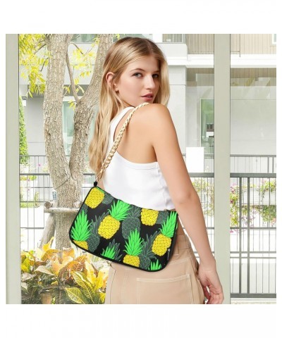 Pineapple Shoulder Bag for Women Small Purse Clutch Purse Handbag Small Satchel Bag with Chain Strap for Mum Women $15.59 Sat...