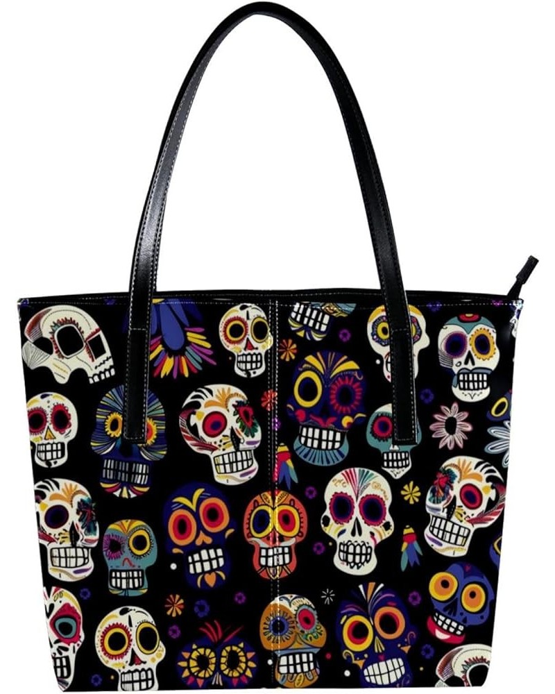 Tote Bag, Large Tote Bags for Women, Women's Tote Handbags, Skull Flower Mexico, Womens Tote Bag Design 3134 $21.06 Totes