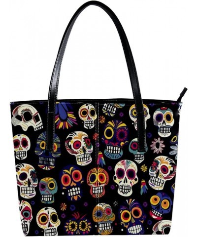 Tote Bag, Large Tote Bags for Women, Women's Tote Handbags, Skull Flower Mexico, Womens Tote Bag Design 3134 $21.06 Totes