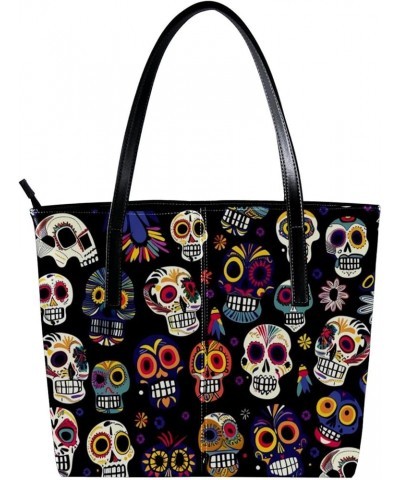 Tote Bag, Large Tote Bags for Women, Women's Tote Handbags, Skull Flower Mexico, Womens Tote Bag Design 3134 $21.06 Totes