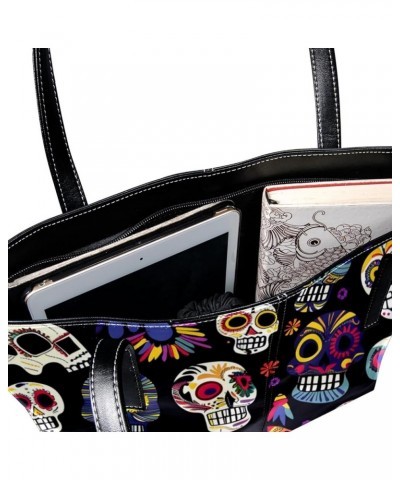 Tote Bag, Large Tote Bags for Women, Women's Tote Handbags, Skull Flower Mexico, Womens Tote Bag Design 3134 $21.06 Totes